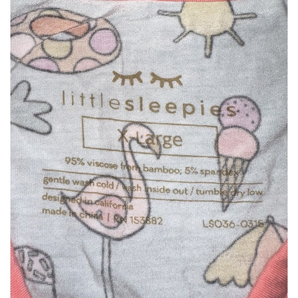 Little Sleepies Pool Party Blue Short Sleeve Bamboo Pajama Top TShirt Women's XL - Picture 2 of 5